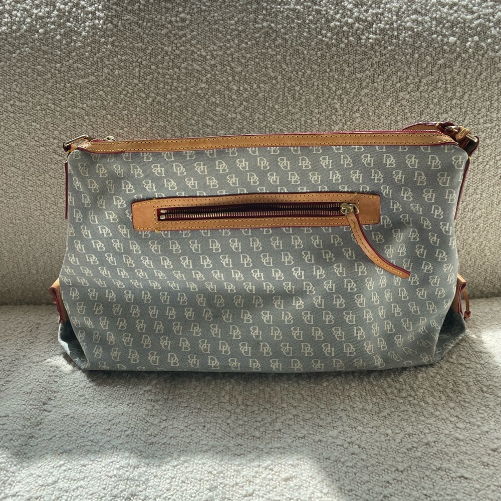 Dooney & Bourne Large Gray Jacquard Shoulder Bag